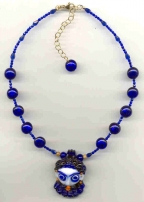 Phoenician Head Necklace, Cobalt Blue